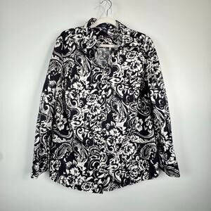 Chaps Floral Shirt Size 1X Tailored Modern Career